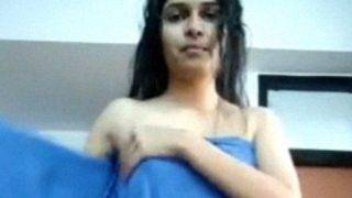 Desi Working Girl Meghana’s Seductive Strip Show