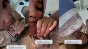 Tante Berjilbab Menggoda Dengan Mulut Menggairahkan Untuk Menyepong Kontol Suami