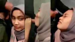 Hijab Basah Kena Semburan Crot, Muka Penuh Kenikmatan