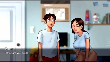Ibu Tiri Melirik Ke Belakang… Lalu Tersenyum Nakal | Cuplikan Wip Baru | Summertime Saga (18+)